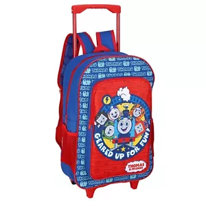 Thomas & Friends Foldable Trolley Backpack Wheeled Deluxe Cabin Luggage Boy Blue - Picture 1 of 7