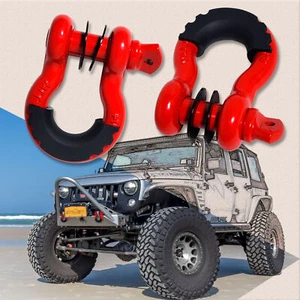 2PCS 3/4" Strength Shackle D-Ring Set For Tow Strap Winch Offroad For Jeep Truck - Foto 1 di 8