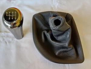 BMW E60 E61 6 Speed Manual Gearbox Shift Shifter Knob Leather Surround Cover OEM - Picture 1 of 12