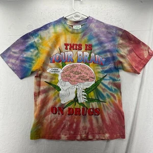Online Ceramics Tie Dye - Size Large - This Is Your Brain On Drugs Men's - Picture 1 of 5