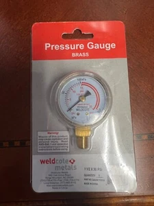 Weldcote Manometer, Messing, 1 1/2 x 30 PSI - Bild 1 von 1
