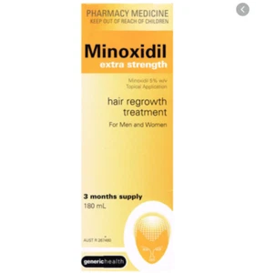 Minoxidil Extra Strength 5% -180ml 3 MONTH SUPPLY REGAINE HAIR LOSS TREATMENT - Picture 1 of 1