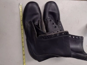 Vintage STEEL TOE   Leather Combat Army Boots Size 11 HARDLY WORN GREAT COST💲💲 - Picture 1 of 4