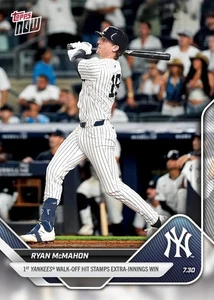 Ryan McMahon Yankees Walk-Off 2025 MLB Topps NOW Card 490 prevendita - Foto 1 di 2