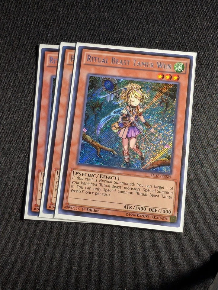 Yugioh - 3x Ritual Beast Tamer Wen THSF-EN024 1st Edition Secret Rare NM - Image 1 of 1