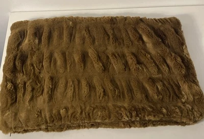 Pottery Barn Brown Faux Fur Throw Pillow Cover 16x26 in w/Zipper - Image 1 of 4