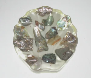 Vintage 1969 Lucite/Acrylic Abalone Shell Soap Dish New Trend Industries - Picture 1 of 4