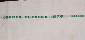 Toalla de té Hotel Rond Point Campos Elíseos, algodón vintage 1976 París - Imagen 1 de 14