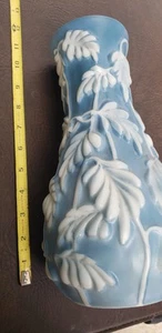Vaso DECO in vetro fenice consolidato colore blu polvere anni '30 - Foto 1 di 5