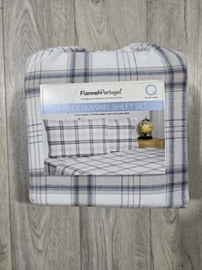 Flannel From Portugal Flannel Sheet Set 4 Piece Queen 100% Cotton - Picture 1 of 11