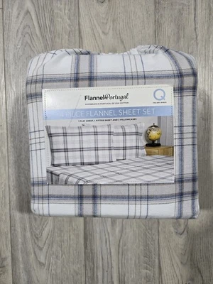 Flannel From Portugal Flannel Sheet Set 4 Piece Queen 100% Cotton - Image 1 of 4