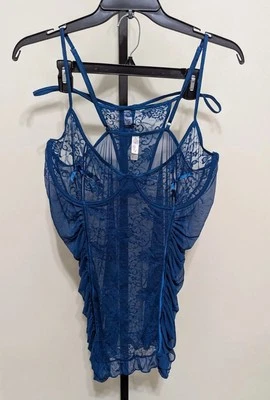 Fantasy Lingerie Women's Plus Teal Blue Lace Chemise Lingerie Size 3X/4X - Image 1 of 4