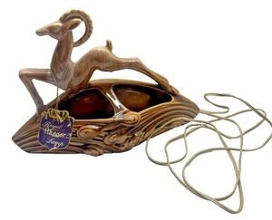 SELTENE MCM Royal Haeger Gazelle TV Lampe mit Pflanzgefäß Original Etikett funktioniert - Bild 1 von 12