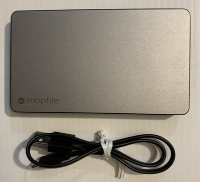 Mophie Powerstation 6040mAh Silver Gray Power Bank PWRSTION-6.2K W/ Cable - Image 1 of 4