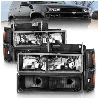 Faro izquierdo y derecho Anzo 111505 para Chevrolet K1500 1994-1998 carcasa negra Foto 1 de 4