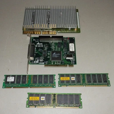 Apple Computer 233 MH CPU Processor Card 630-2390-A & Advansys SCSI Card, Memory - Image 1 of 4