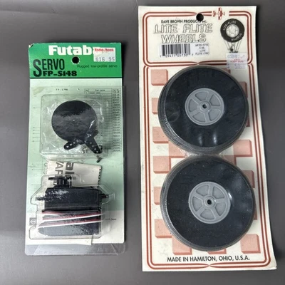 FUTABA SERVO FP-S148 RUGGED LOW PROFILE NEW + Lite Flite Wheels - Image 1 of 4