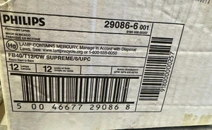 QTY=12 Lamps; PHILIPS 42280-8, FB40/T12/CW Supreme/6 U-Bent Bulbs 40W, 22-7/16" - Picture 1 of 1