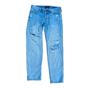 Abercrombie & Fitch Women's Distressed Boyfriend Jeans Blue Size 24x25 signature - Picture 1 of 10