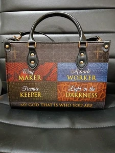 Borsa/borsa donna Jesspirit in pelle 11,5"x8"x5" con molti nomi di Gesù - Foto 1 di 9