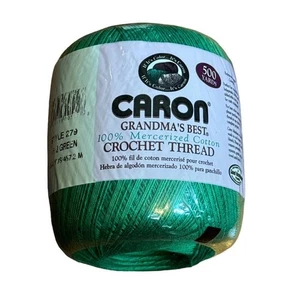 Caron Grandma’s Best Crochet Green Thread Mercerized Cotton 500 Yards SEALED - Picture 1 of 3