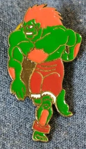 BLANKA Vintage Enamel/Metal Pin Badge STREET FIGHTER Video Games 1990s Pinback - Picture 1 of 2