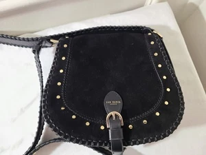 Ted Baker Karlin Elevated Studded Suede Saddle Crossbody Bag - Picture 1 of 20