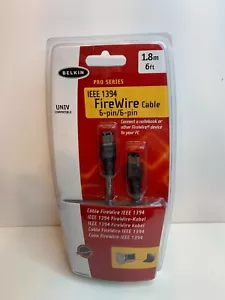 Belkin IEEE 1394 FireWire Device Cable 6-pin to 4-pin 1.8m Brand New Sealed - Picture 1 of 4