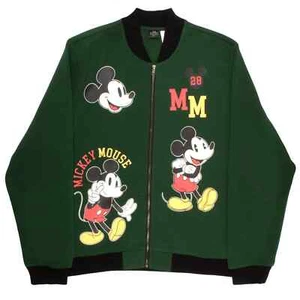 Disney Mickey Mouse Varsity Bomber Jacket Mickey Mouse Graphic Print Mens Size S - Picture 1 of 4
