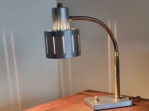 VITRIKA TABLE LAMP SILVER & BRASS FINISH A DANISH MID CENTURY VINTAGE CLASSIC - Picture 1 of 11