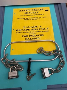 Magic Trick Escape Shackle with locks & Instructions ~ Magic Trick - Picture 1 of 2
