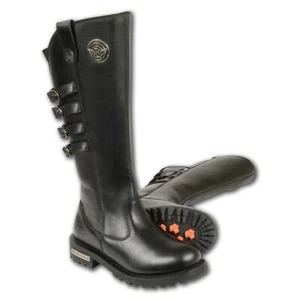 Women’s 15″Inch High Rise Leather Riding Boot w/ Four Calf Buckles - Picture 1 of 1