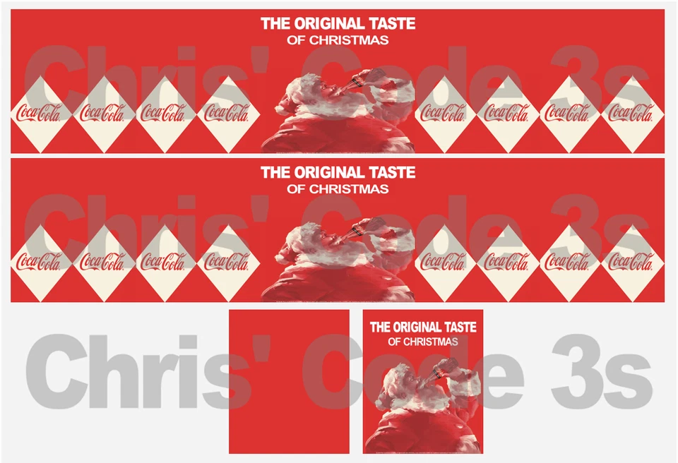 Code 3 Adhesive Vinyl Trailer Decal - Coca-Cola Santa Vintage - 1/50 1/76 1/148 - Image 1 of 1