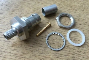 RG59 BNC Bulkhead Socket Connector 75R made by Greenpar Z3278 - Foto 1 di 6