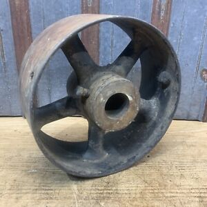 VTG CAST IRON FLAT BELT PULLEY Stationary Hit Miss Engine Farm Tractor Fly Wheel