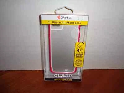 Funda de teléfono resistente transparente Griffin para iPhone 8 7 6 6S rosa transparente nueva Foto 1 de 2