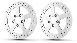 DNA VICTORY POLISHED STAINLESS 11.5" FRONT REAR BRAKE DISC ROTOR SET 84+ HARLEY - Picture 1 of 1