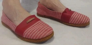 NAUTICA Women's Sz. 7.5 "Cape Coral" Red and White Striped Flats EUC Excellent - Picture 1 of 9