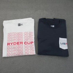 Lot Of 2 New Era T-Shirts Mens XL Blue White Ryder Cup 2020 Performance Golf - Picture 1 of 19