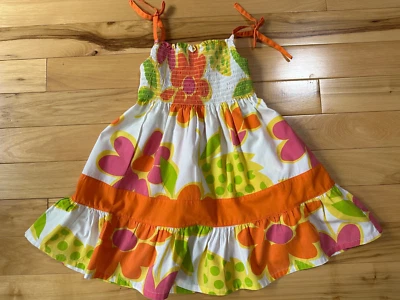 VESTIDO DE SOL Blueberi Boulevard Color Brillante Patrón Floral Talla 5 Niñas Foto 1 de 4