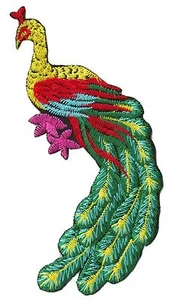 Ecusson thermocollant brodé patche Phoenix Paon oiseau patch oiseau - Picture 1 of 2