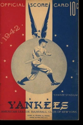 1942 Yankees Vs Brooklyn Dodgers Program Scorecard - Image 1 of 4