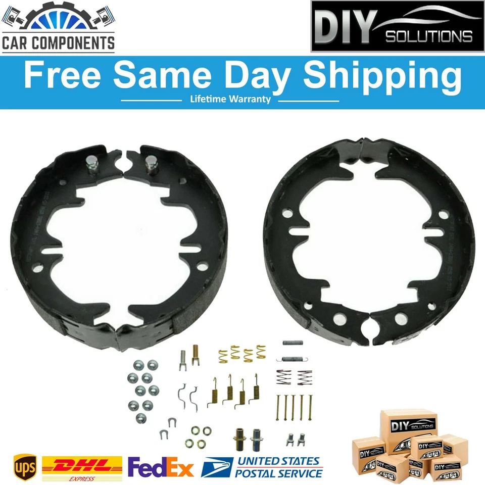 Rear Emergency Parking Brake Shoe Set w/ Hardware Kit For 1990-2012 Toyota Lexus - Image 1 of 4