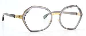 IC! BERLIN Brille Emmeline Ecogrey Glanz Gold Schmetterling Eckig Leicht Flex M - Picture 1 of 7