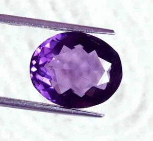 12.80 Ct Violet Amethyst Oval Shape Certified Loose Gemstone With Free Gift - Picture 1 of 8