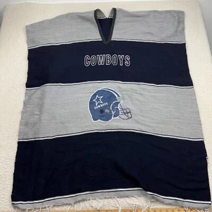 Dallas Cowboys Helmet Poncho Zarape Men Blue Gray Pullover Football NFL Blanket - Picture 1 of 10
