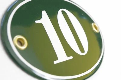 瓷器地址牌 2.8x4.1 英寸可定制手工搪瓷房屋编号标志 — 第 1/4 张图片