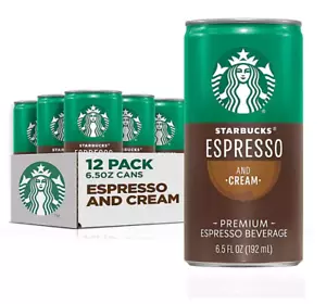 Starbucks Ready to Drink Coffee, Espresso & Cream, 6.5oz Cans (12 Pack) - Picture 1 of 6