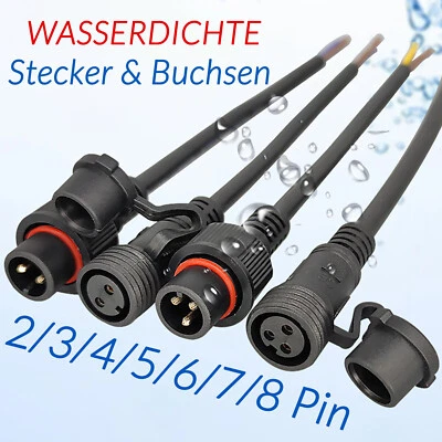 2,3,4,5,6,7,8 Polig KFZ Steckverbindung Stecker Wasserdicht Auto Männlich Weibli - Bild 1 von 4