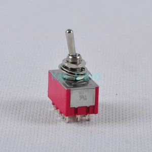 Amplificador de tubo interruptor de palanca rojo terminal ENCENDIDO-ON 4PDT 2 piezas para 2A 250VAC 6A - Imagen 1 de 6